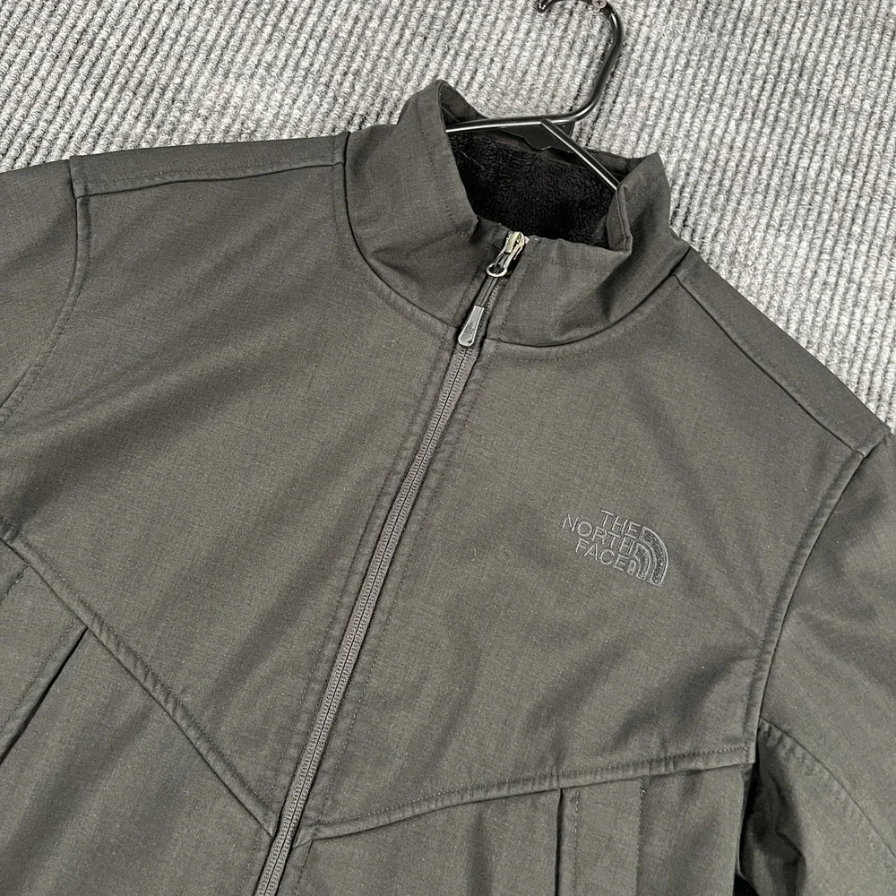 North Face Jacket Mens Medium Black Full Zip Polyester Soft Fleece Lined Outdoor